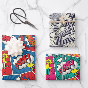 Papel de regalo con bocadillos de cómic