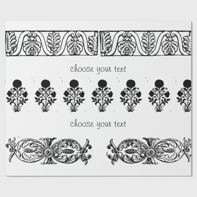 Papel de regalo con borde de impresión de bloque b (Superficie plana)