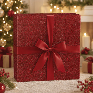 Papel de regalo con brillo rojo