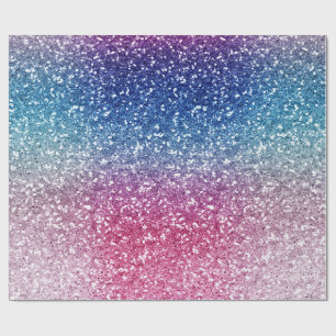 Papel de regalo con brillo rosa azul ombre