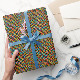 Papel de regalo con círculos de Op Art coloridos d
