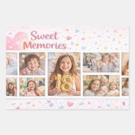 Papel de Regalo con Collage de Fotos Adorables y C