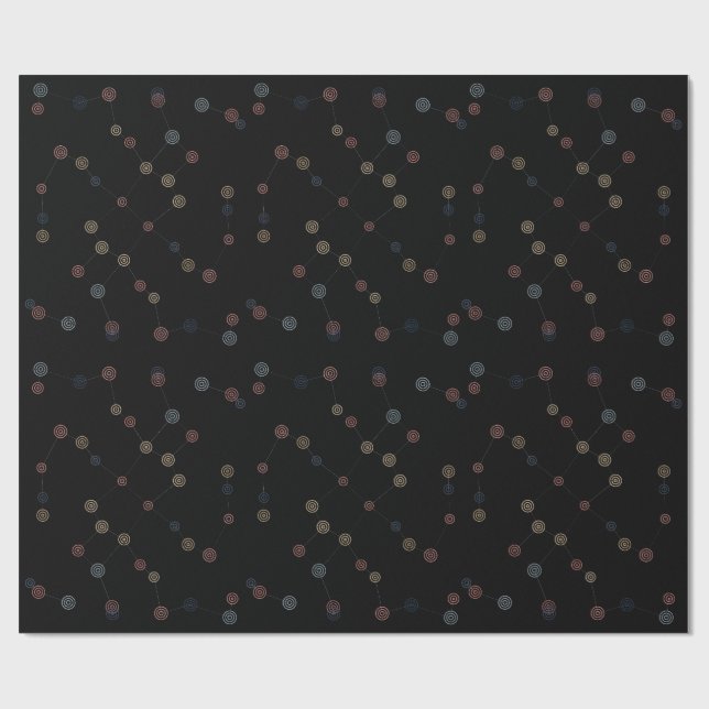 Papel de regalo con constelaciones. (Superficie plana)