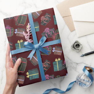 Papel De Regalo con dibujo de cajas de regalos