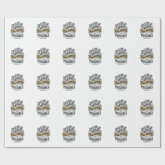 Papel De Regalo Con Dios Todas las Cosas Son Posibles Vintage Cris