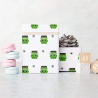PAPEL DE REGALO CON DISEÑO DE CABEZA DE FRANKENSTE