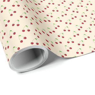 Papel de regalo con diseño de cereza
