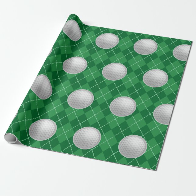 Papel de regalo con diseño de pelota de golf (Desenrollado)
