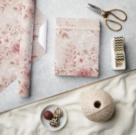 Papel de regalo con encaje inspirado en flores son