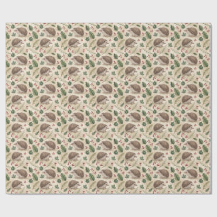 Papel de regalo con erizo de acuarela