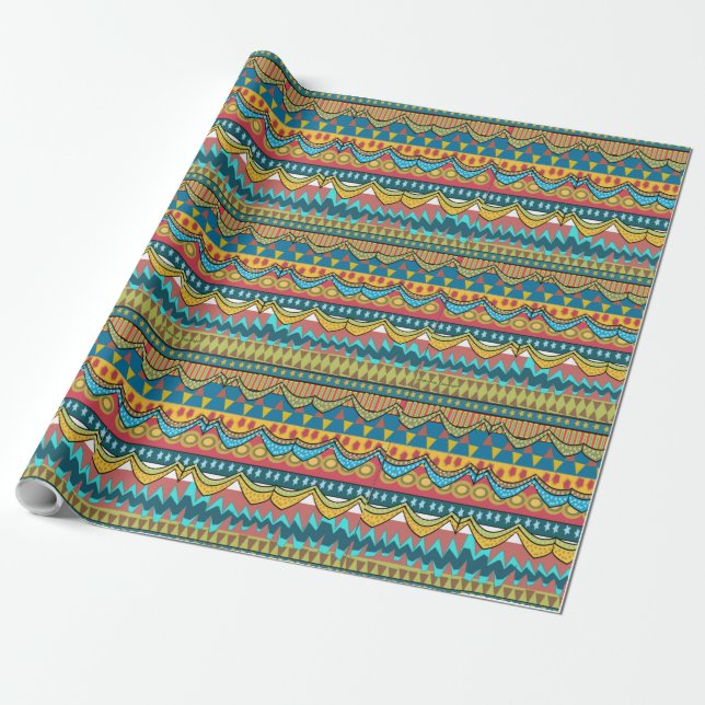 Papel de regalo con estampado africano (Desenrollado)