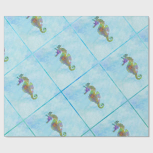 Papel de regalo con estampado costero de caballito