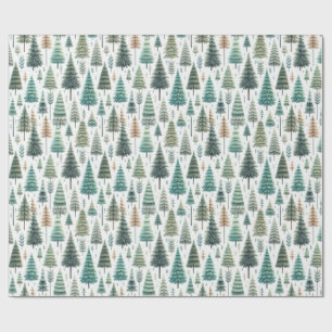 papel de regalo con estampado de abeto