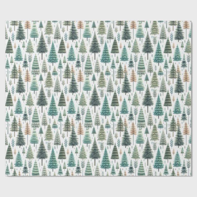 papel de regalo con estampado de abeto (Superficie plana)