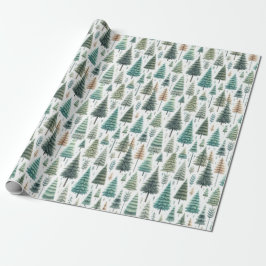 papel de regalo con estampado de abeto