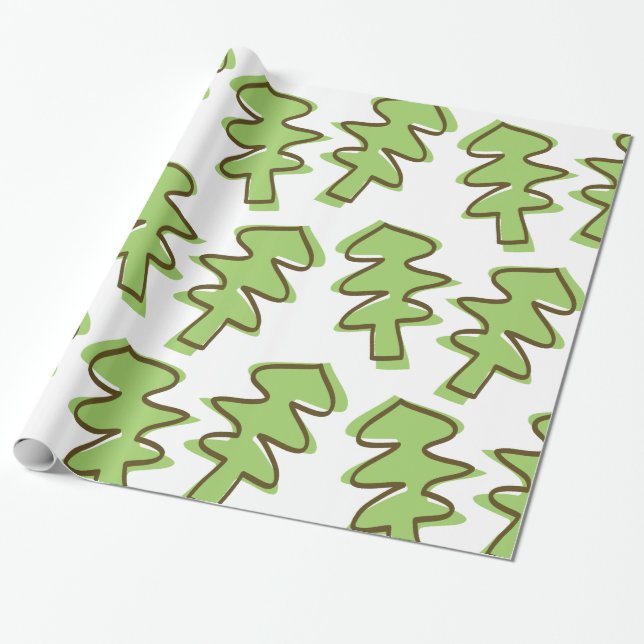 Papel De Regalo con estampado de árbol (Desenrollado)