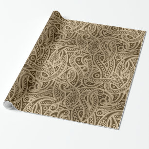 Papel de regalo con estampado de cachemira abstrac