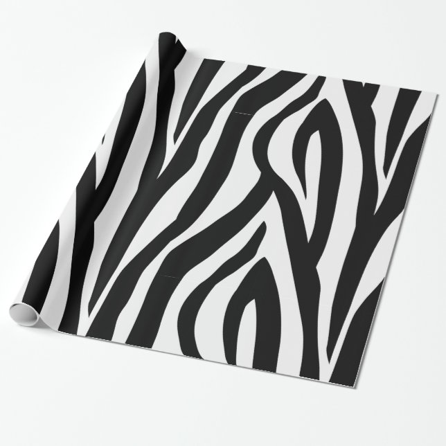 Papel de regalo con estampado de cebra (Desenrollado)
