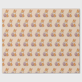 Papel de Regalo con Estampado de Conejo de Pascua 
