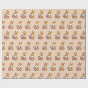 Papel de Regalo con Estampado de Conejo de Pascua 
