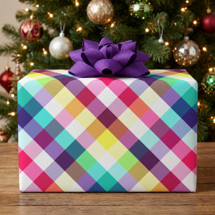 Papel de regalo con estampado de cuadros de arcoír