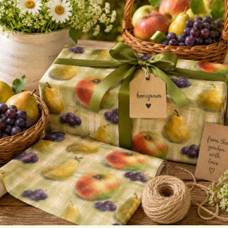 Papel de regalo con estampado de frutas en rollo