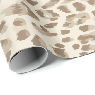 Papel de regalo con estampado de guepardo beige