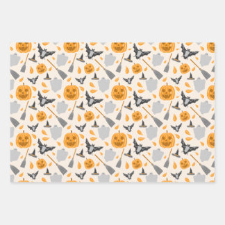 Papel de regalo con estampado de Halloween adorabl