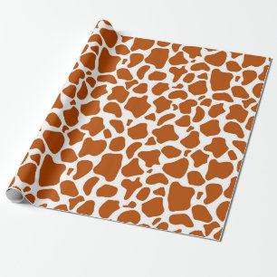 Papel de regalo con estampado de jirafa naranja