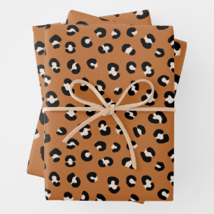 Papel de regalo con estampado de leopardo chic