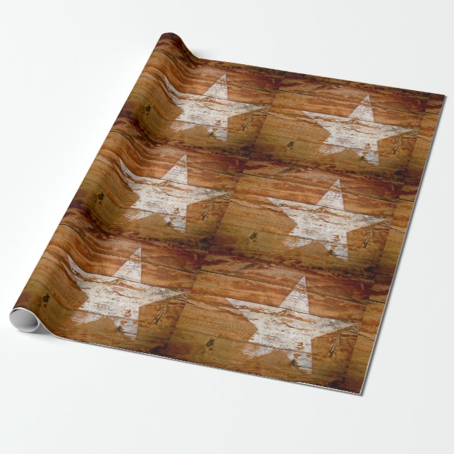 Papel de regalo con estampado de madera desgastada (Desenrollado)