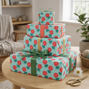 Papel de Regalo con Estampado de Margaritas