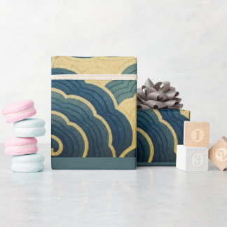 PAPEL DE REGALO CON ESTAMPADO DE NUBES JAPONESES