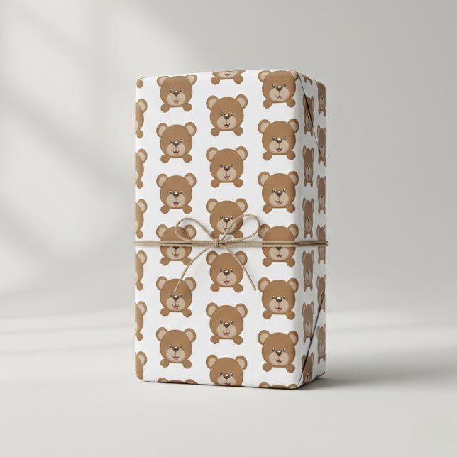 Papel de Regalo con Estampado de Oso de Peluche Ma (The cutest way to wrap a gift.)