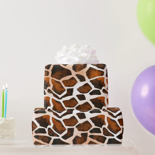 Papel de regalo con estampado de piel de jirafa (Regalos de fiesta)