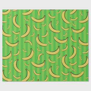 Papel de regalo con estampado de plátano