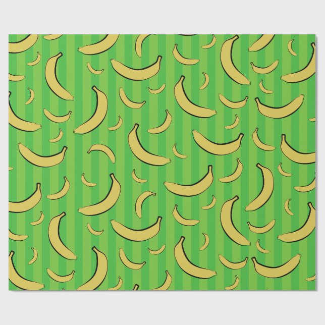 Papel de regalo con estampado de plátano (Superficie plana)