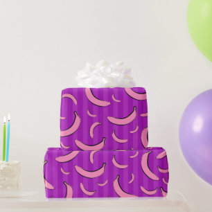 Papel de regalo con estampado de plátano