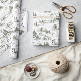 Papel de regalo con estampado de toile de campamen