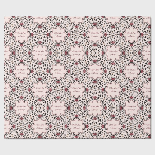 Papel de regalo con estampado floral Con amor siem (Costura)