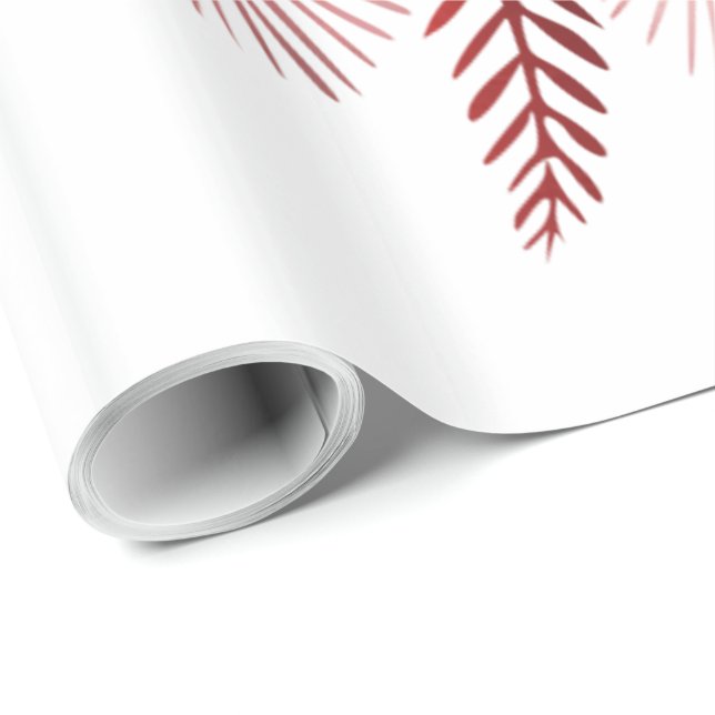 Papel de regalo con estampado floral rojo y blanco (Esquina del rollo)