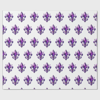papel de regalo con flor de lis morada
