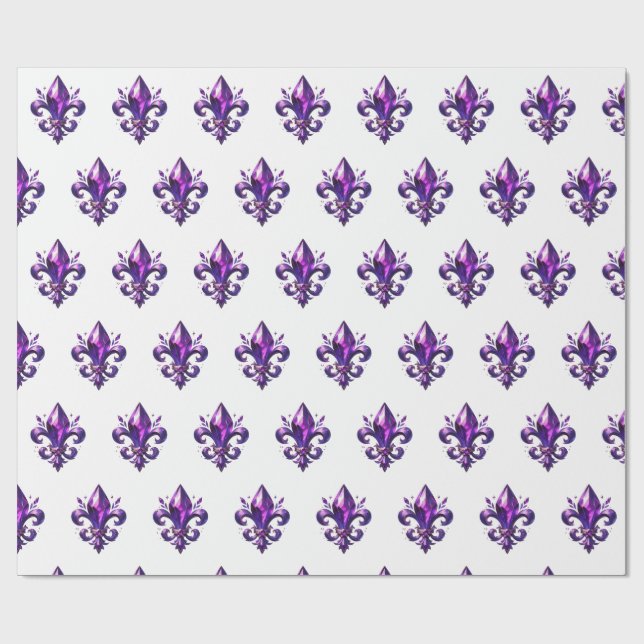 papel de regalo con flor de lis morada (Superficie plana)