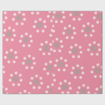 Papel de regalo con flores rosas punteadas