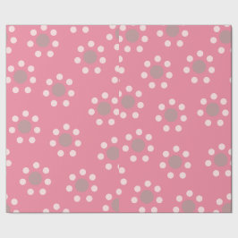 Papel de regalo con flores rosas punteadas