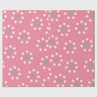 Papel de regalo con flores rosas punteadas