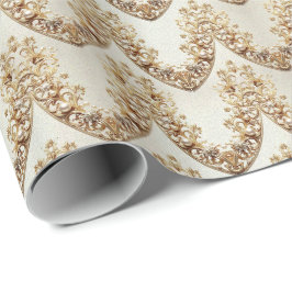 Papel de Regalo con Floritura Dorada Ornamentada
