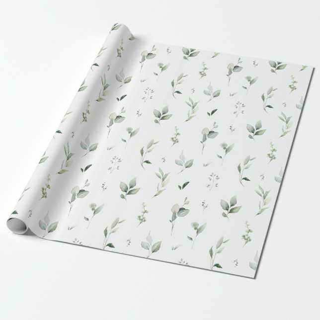 Papel de regalo con follaje verde (Desenrollado)