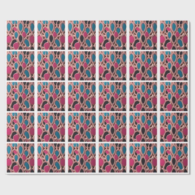 Papel de regalo con formas líquidas abstractas 3D  (Superficie plana)