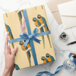 Papel de regalo con foto de loros guacamayos
